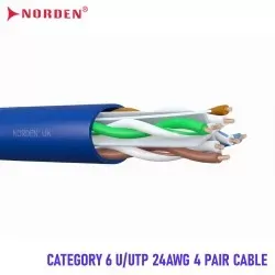 Cáp mạng Norden CAT 6 UTP 24AWG 4 PAIR 120-40001104BL | E Series | Xanh Dương 