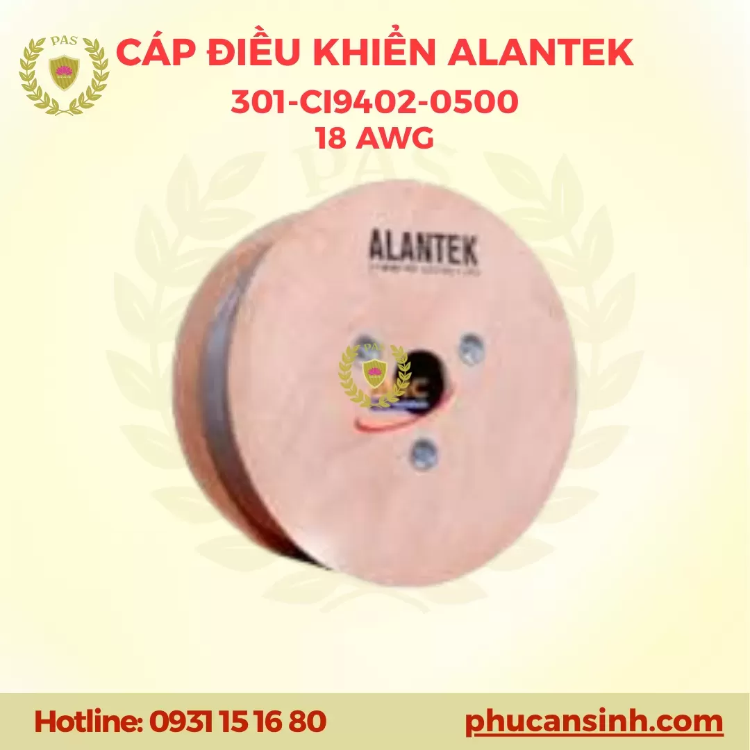 Cáp điều khiển 2 cặp 18 AWG chống nhiễu Alantek 301-CI9402-0500