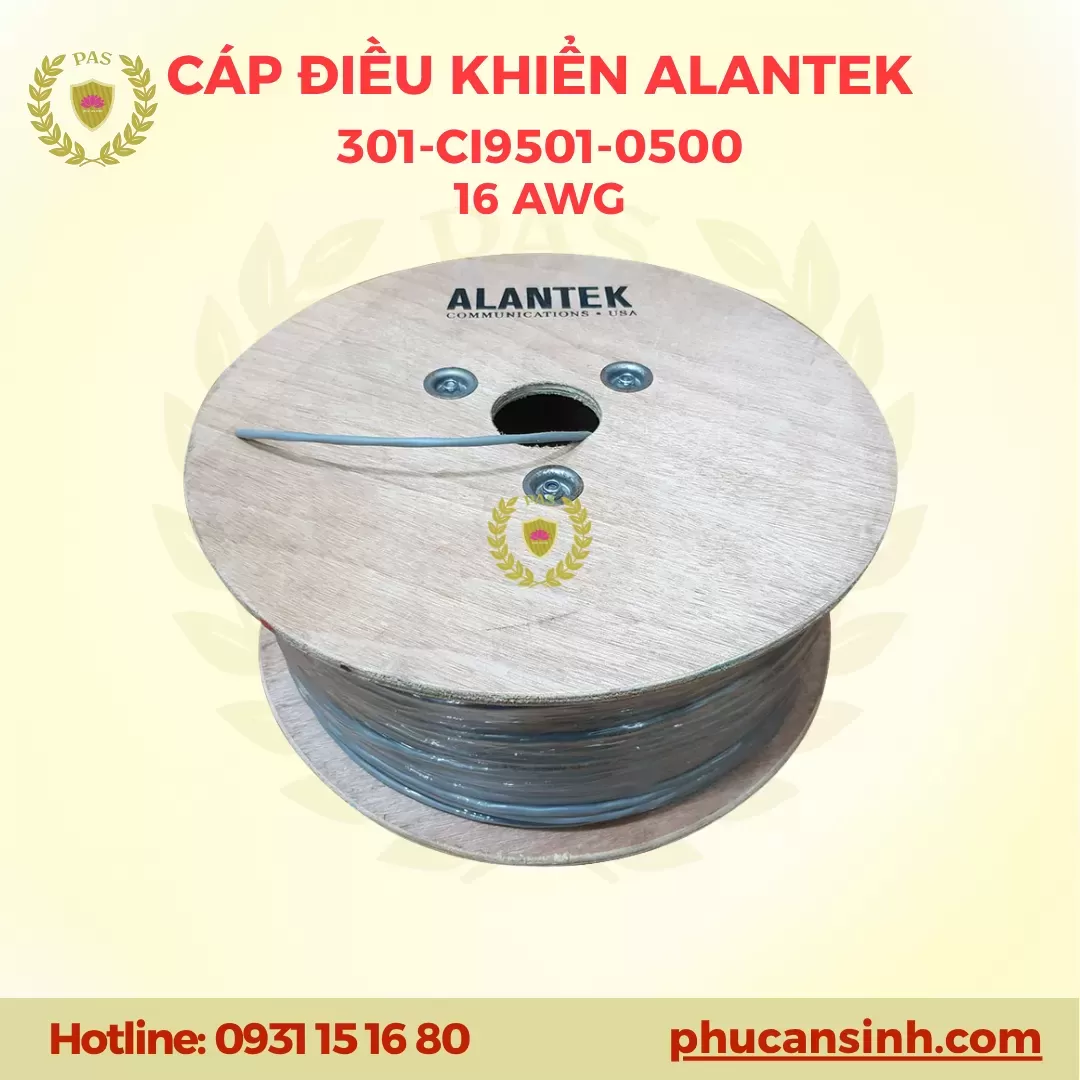 Cáp điều khiển 1 đôi 16 AWG chống nhiễu Alantek 301-CI9501-0500