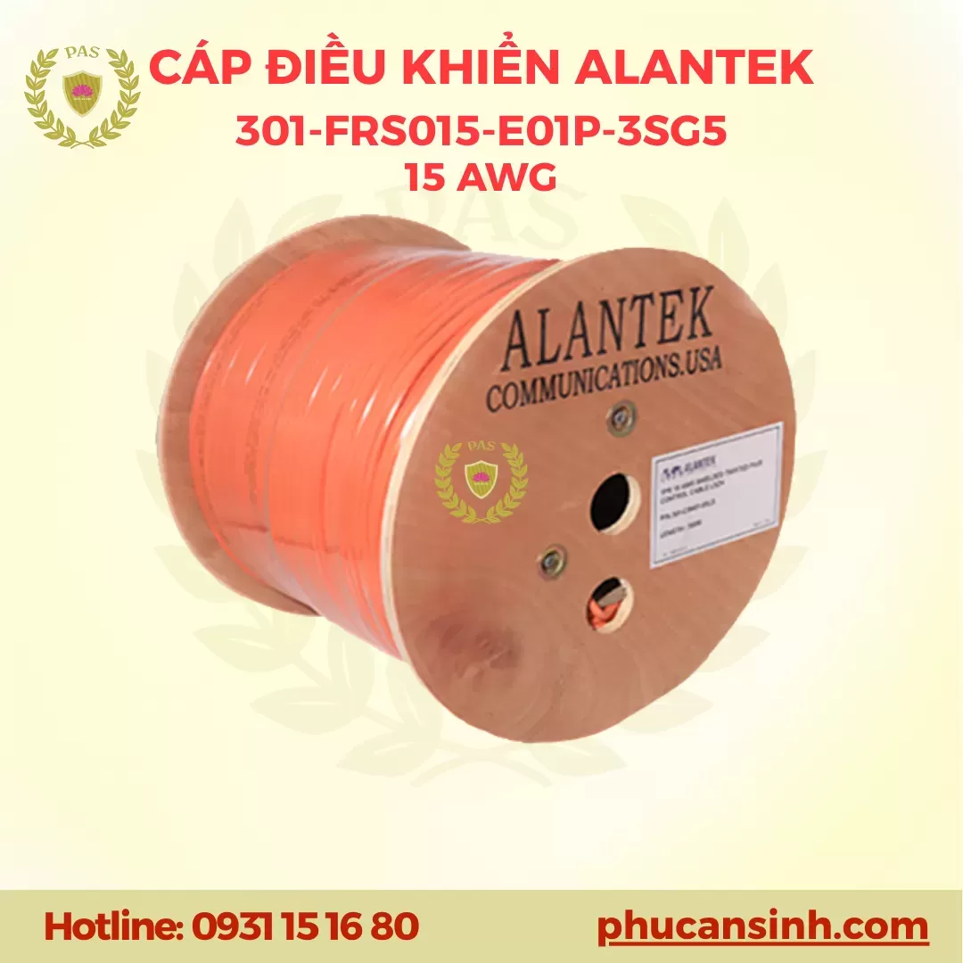 Cáp điều khiển báo cháy chống cháy chống nhiễu ALANTEK 301-FRS015-E01P-3SG5