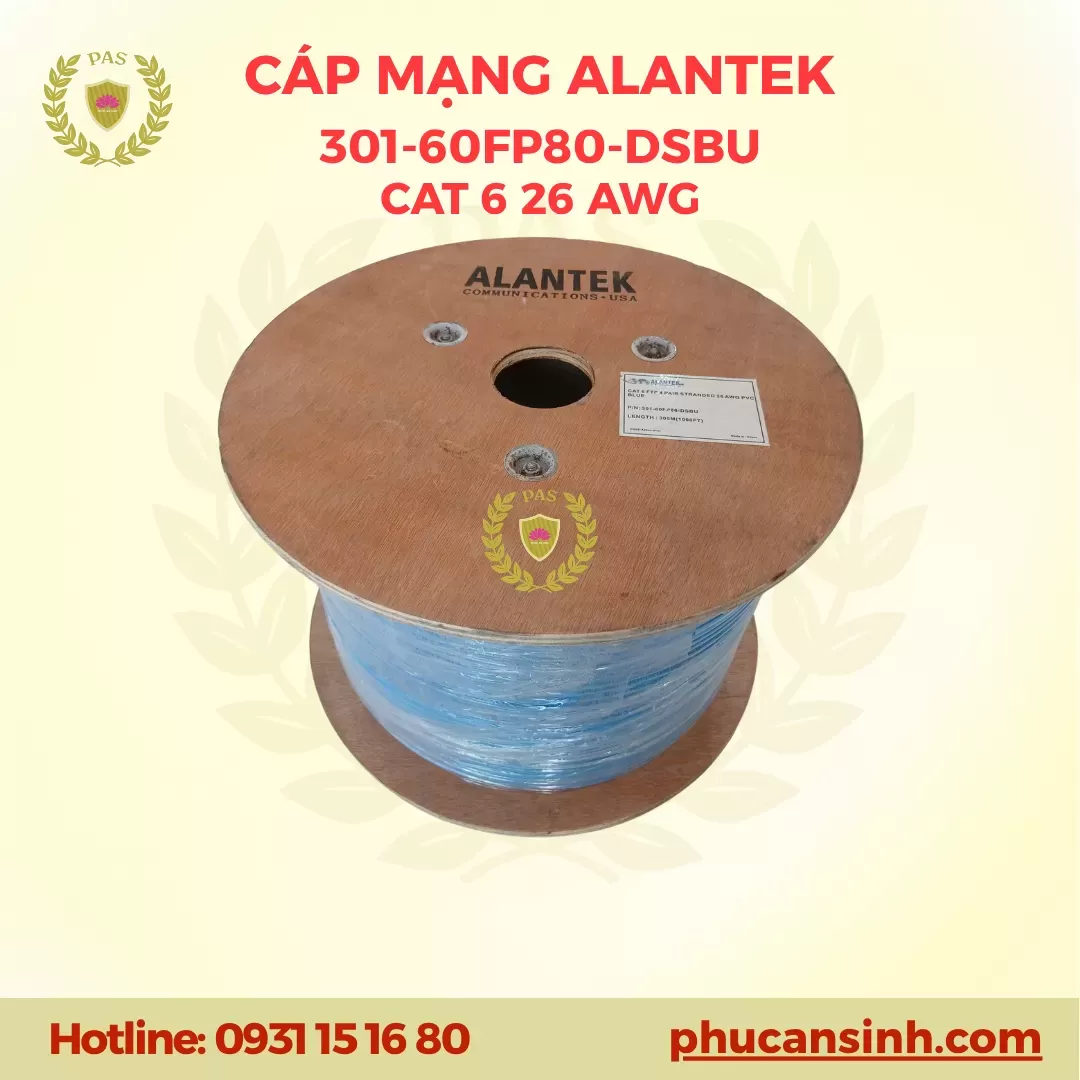 Cáp mạng Alantek CAT6 FTP 26AWG 4 PAIR 301-60FP80-DSBU