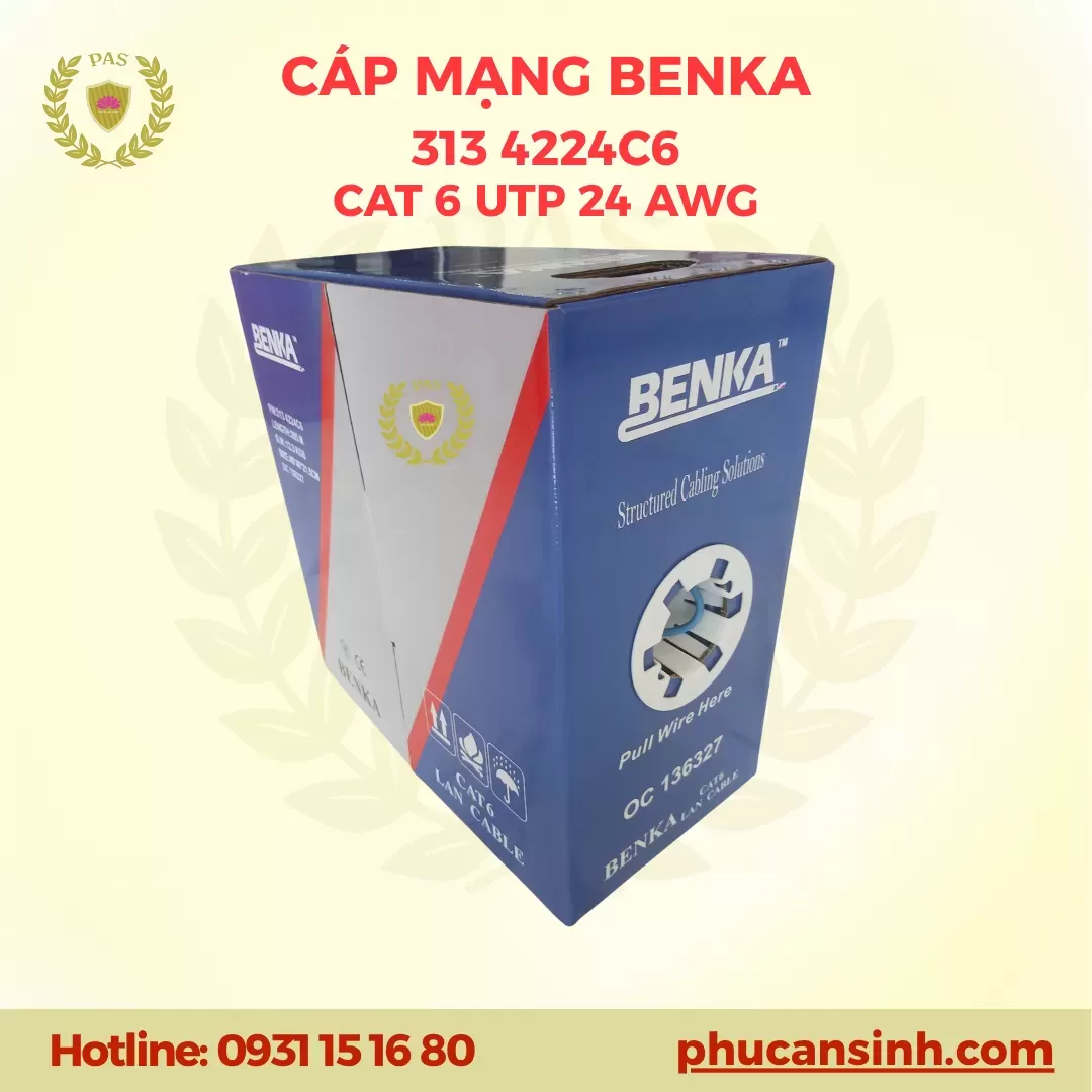 Cáp mạng BENKA CAT6 UTP 24AWG (313 4224C6)