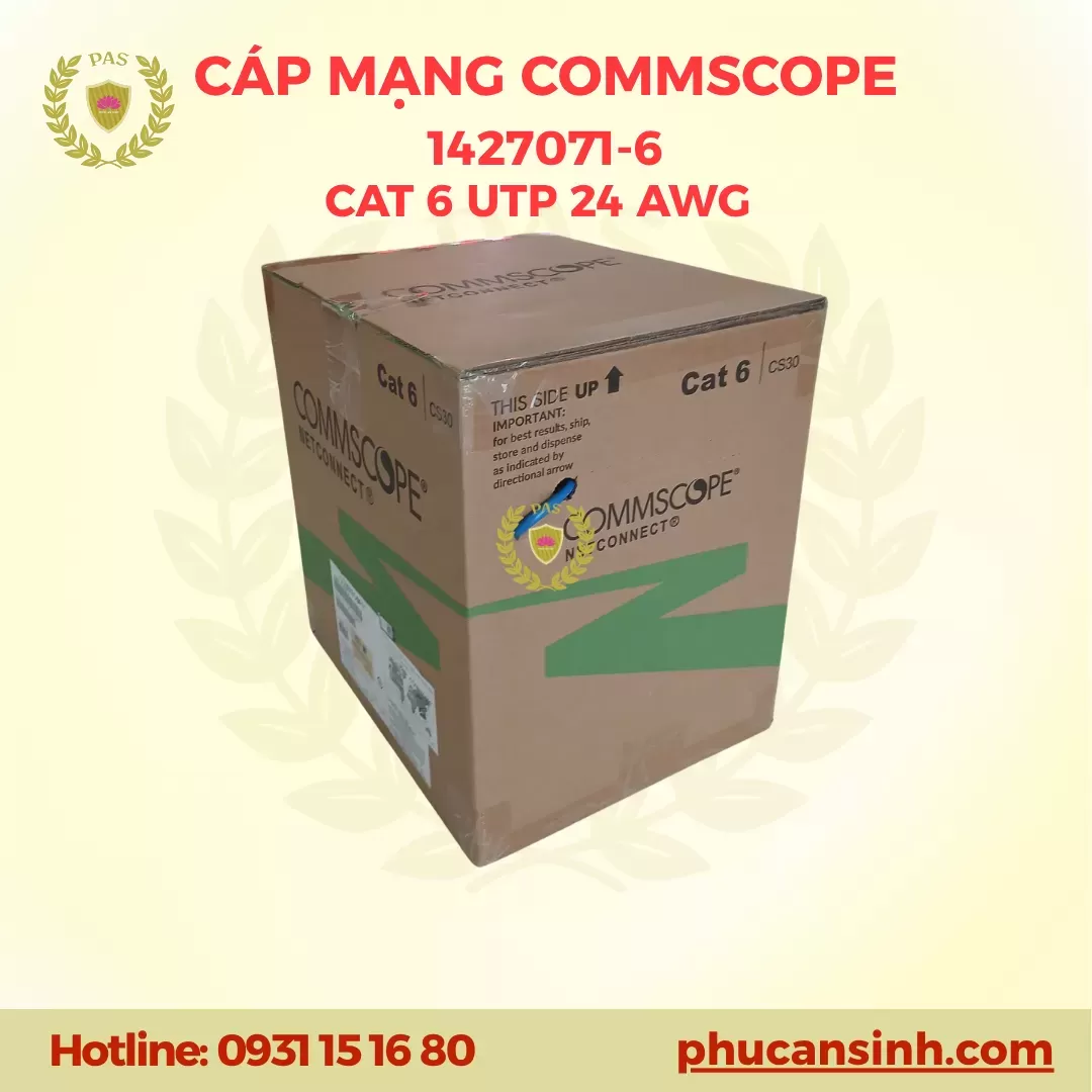 Cáp mạng COMMSCOPE CAT6 UTP 24AWG 1427071-6 305M Chính Hãng