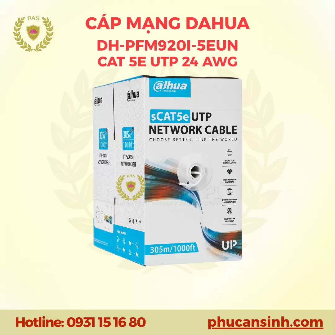 Cáp mạng DAHUA CAT5e UTP DH-PFM920I-5EUN