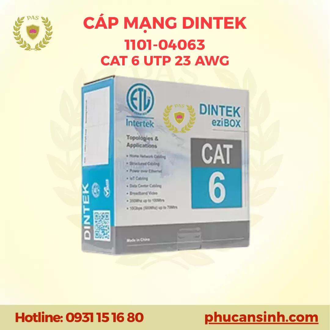 Cáp mạng Dintek CAT.6 UTP 23AWG (1101-04063)
