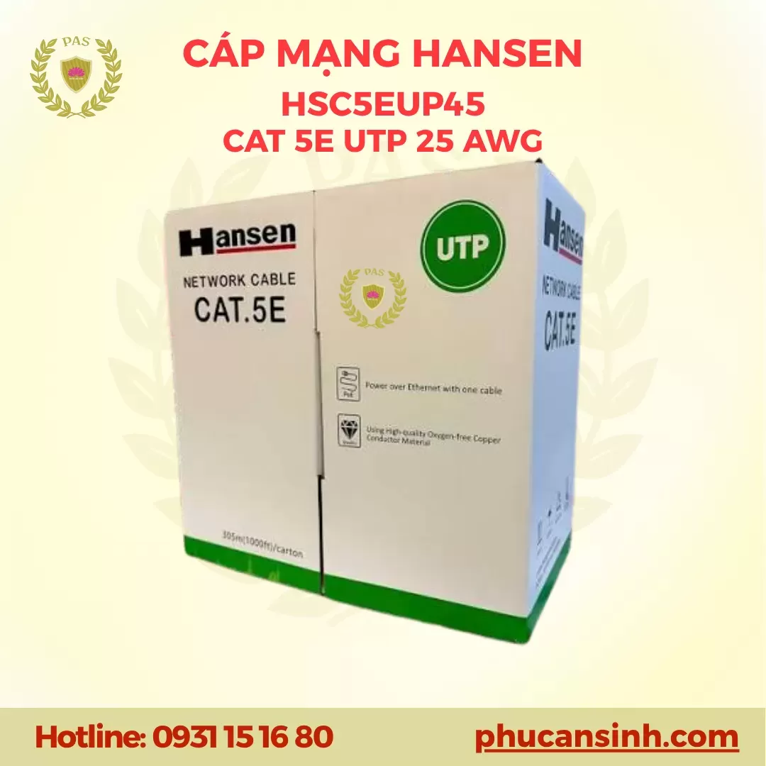 Cáp mạng CAT5e UTP 25AWG Hansen HSC5EUP45