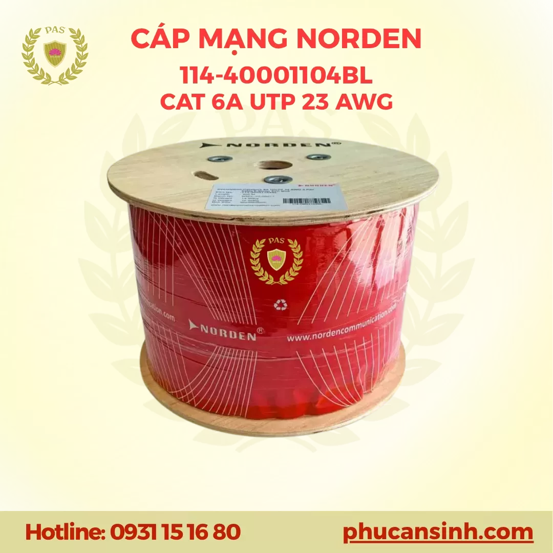 Cáp mạng CAT6A UTP 23 AWG Norden 114-40001104BL