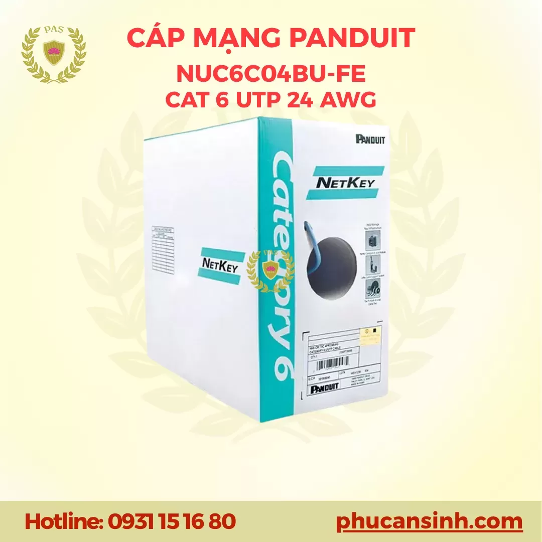 Cáp mạng máy vi tính Cat6 U/UTP 24AWG Panduit NUC6C04BU-FE