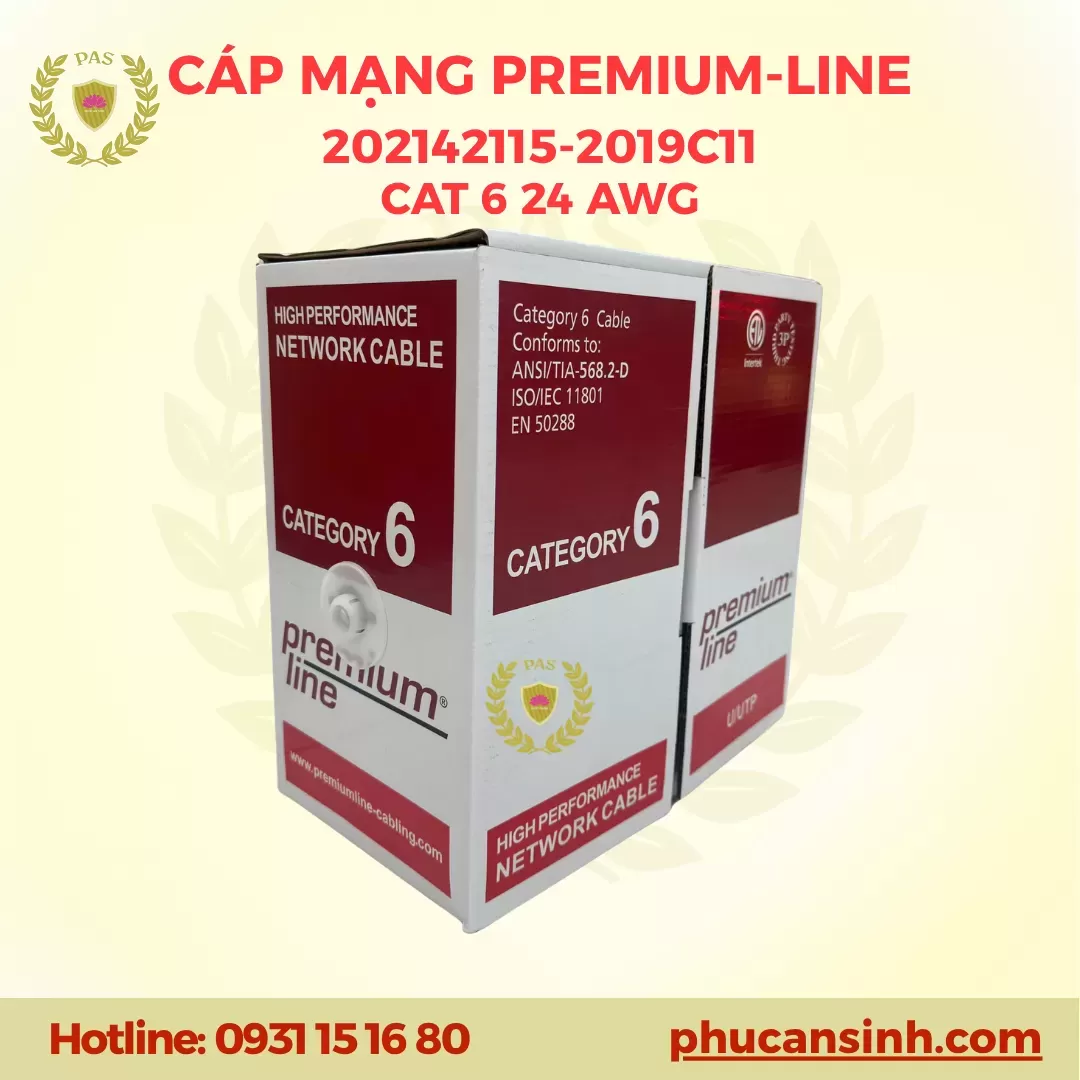Cáp mạng CAT6 U/UTP 24AWG PREMIUM-LINE 202142115-2019C11