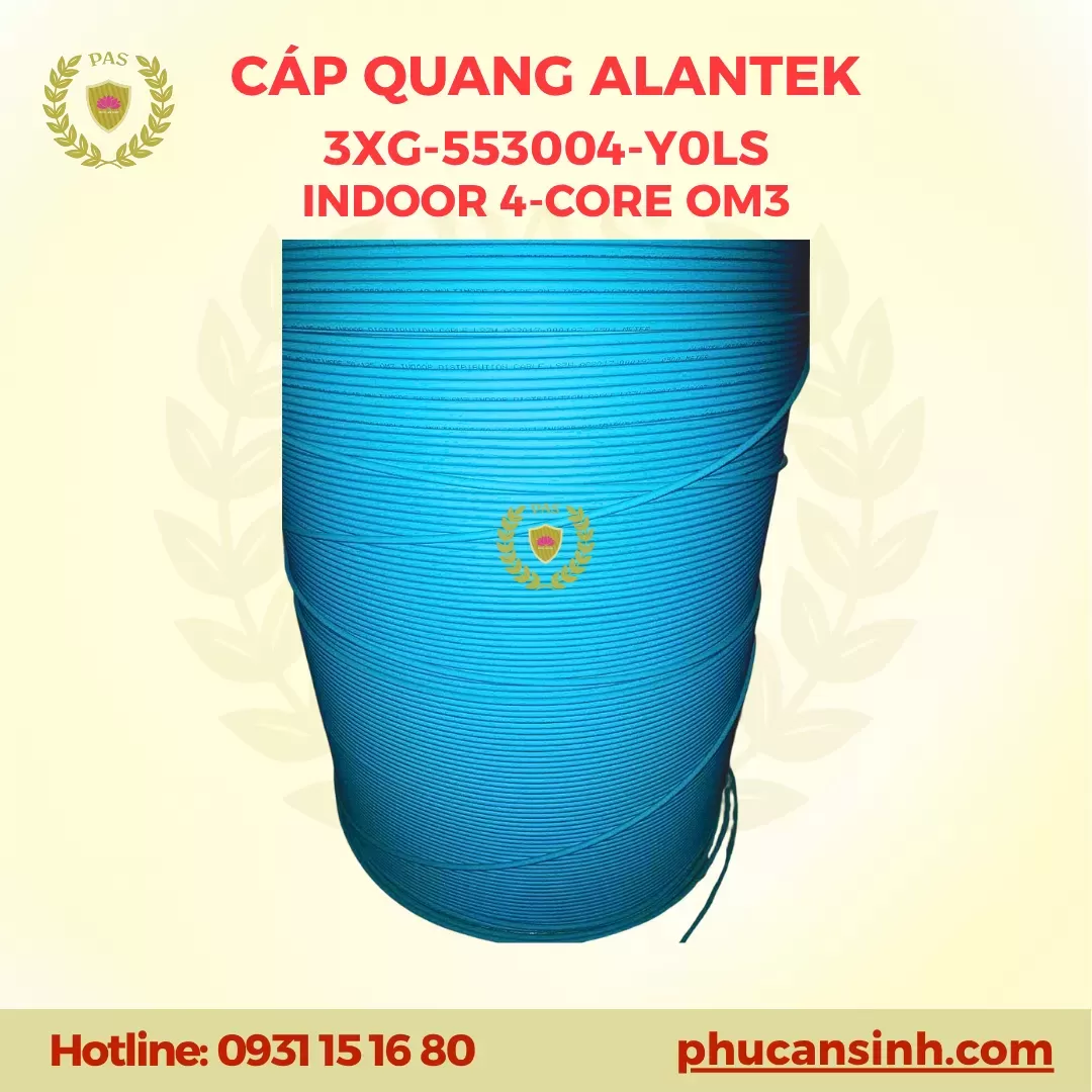 Cáp quang đa mode Indoor 4-core OM3 Alantek 3XG-553004-Y0LS