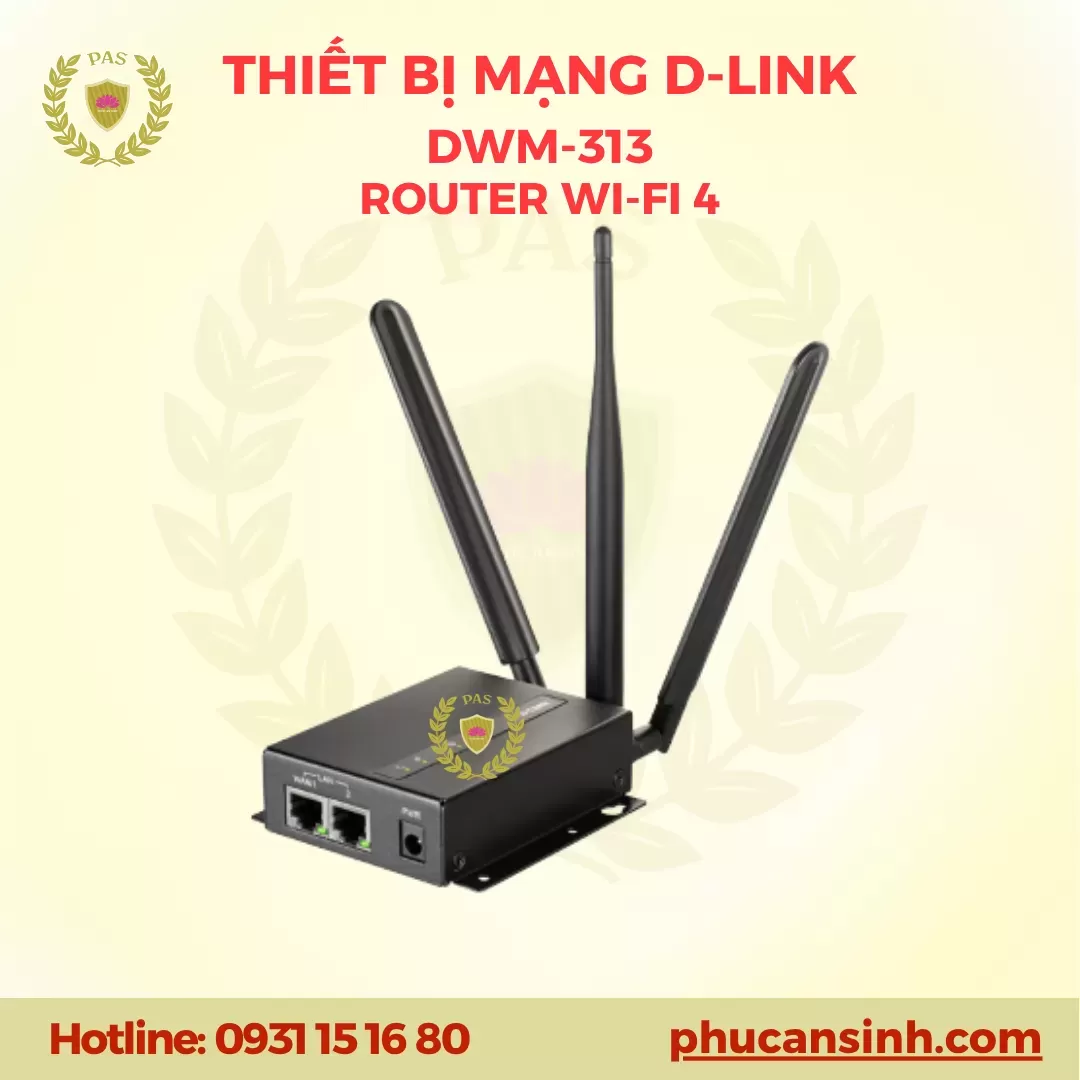 Router di động công nghiệp VPN Wi-Fi Dual-SIM 4G LTE D-Link DWM-313