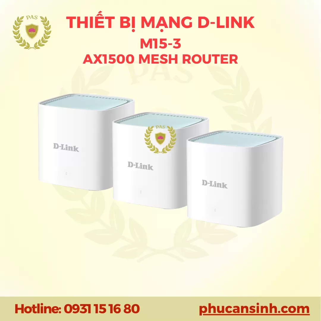 D-Link EAGLE PRO AI M15-3 AX1500 (bộ 3 thiết bị - 3 Pack)