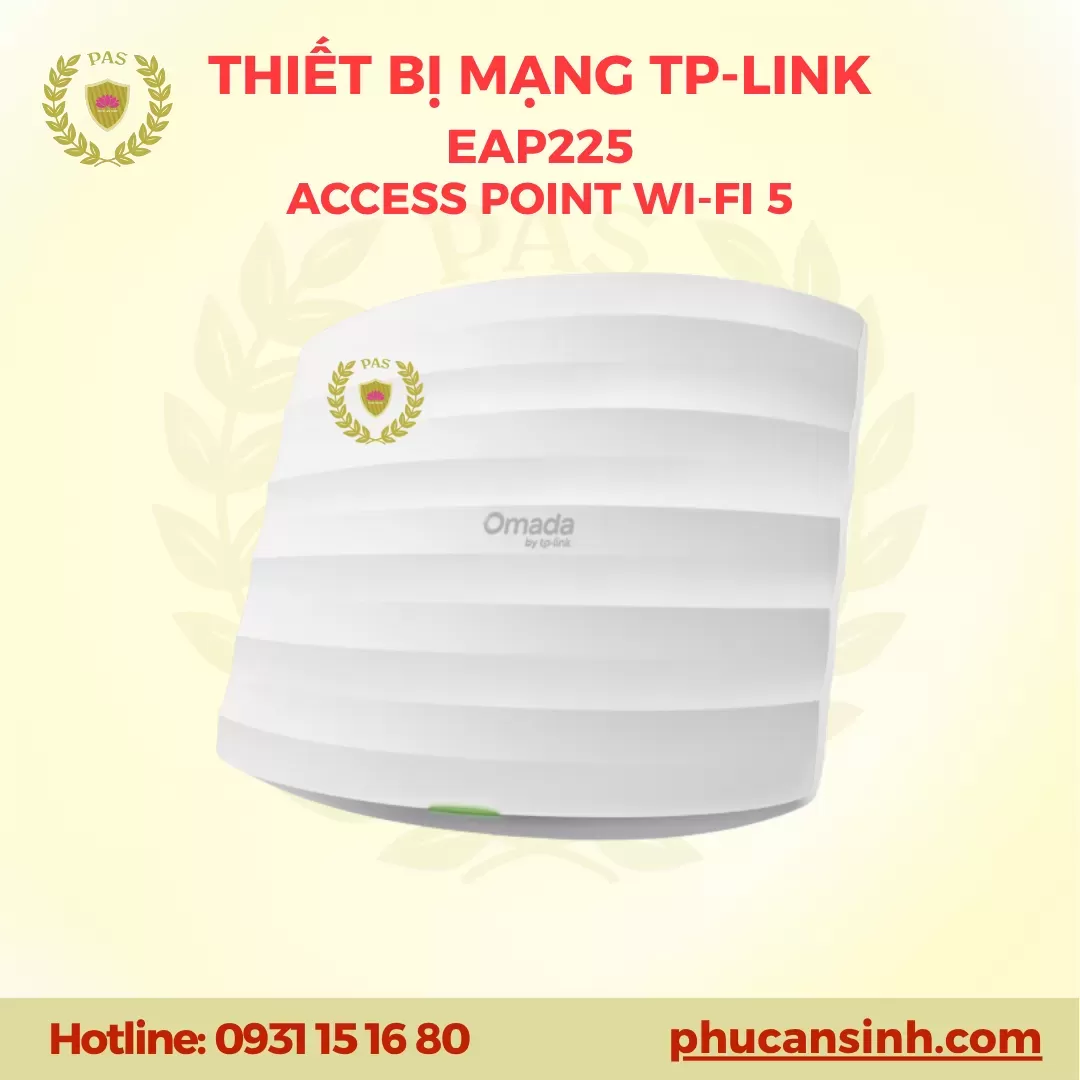 Access Point Wi-Fi 5 AC1350 MU-MIMO Gigabit gắn trần EAP225