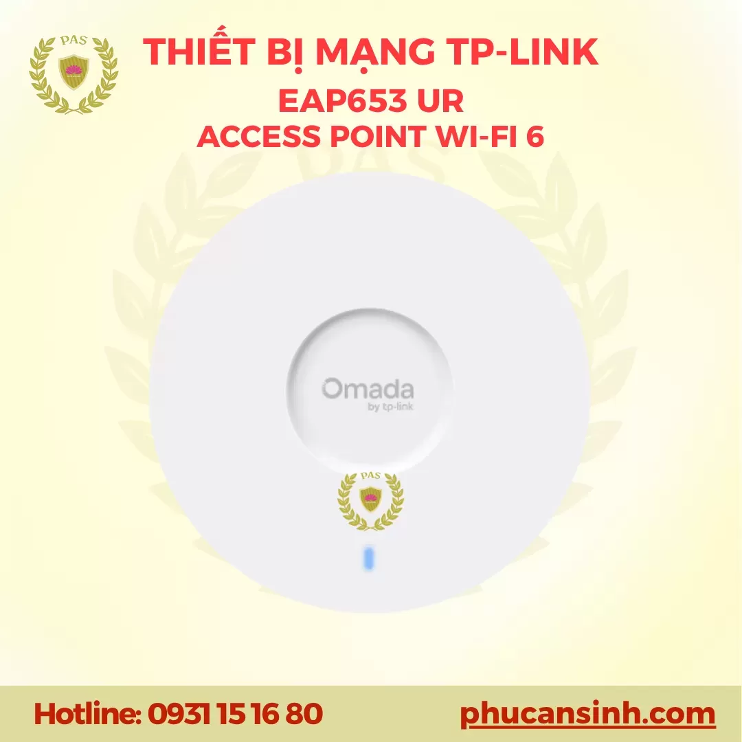 Access Point Wi-Fi 6 AX3000 Ultra-Range gắn trần TP-Link Omada EAP653 UR