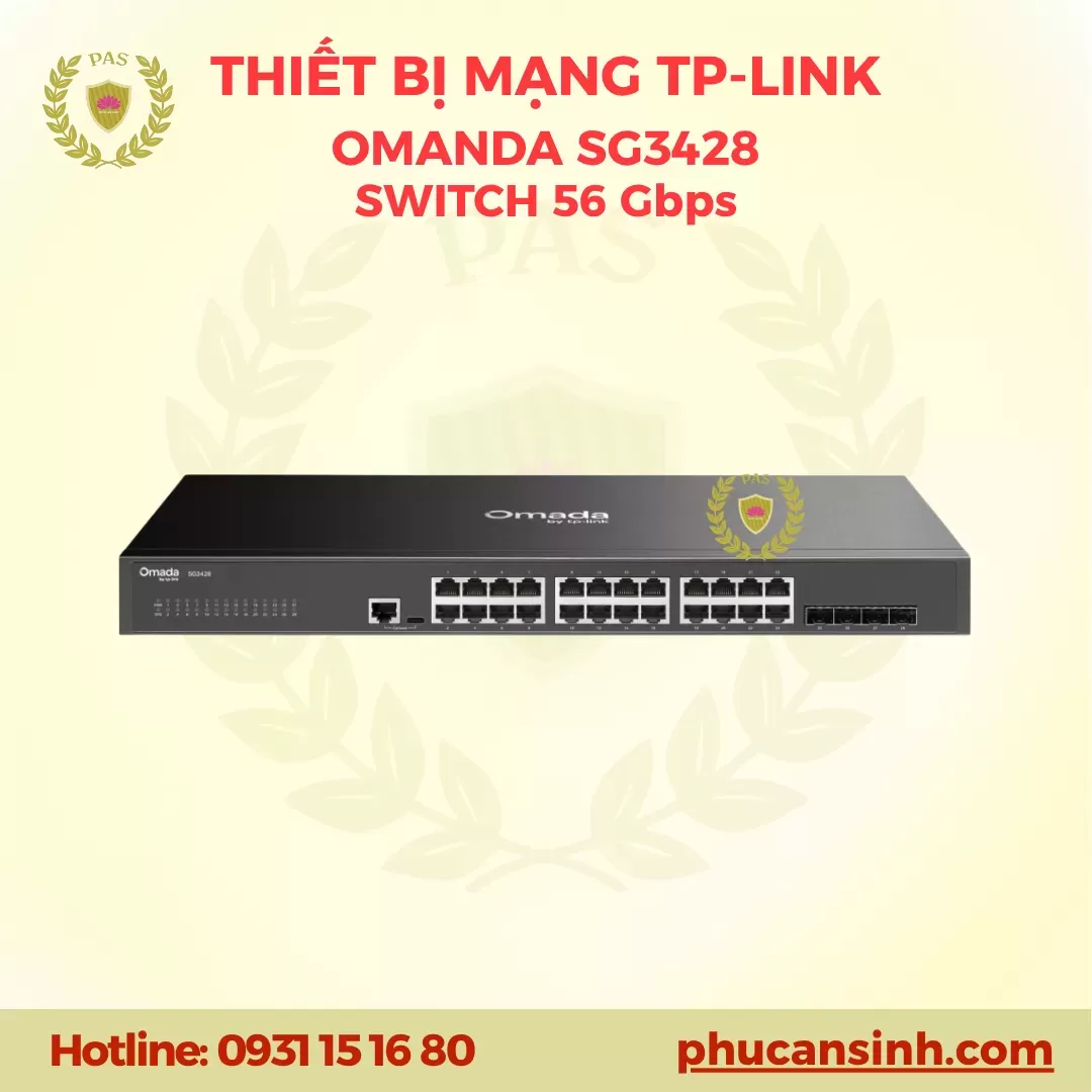 Switch Gigabit 24 cổng Omada Access với 4 khe cắm SFP TP-Link SG3428