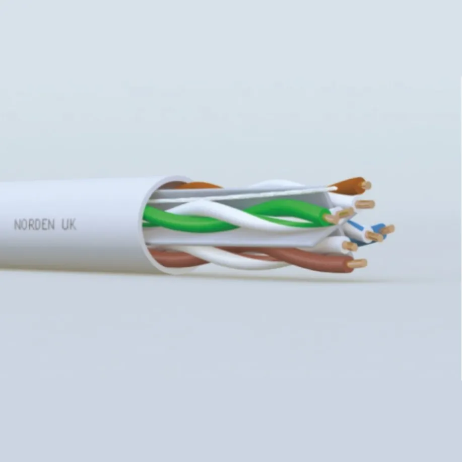 Cáp mạng Norden Cat6A UTP 4 cặp xoắn, vỏ PVC dòng E, màu xanh dương, 305M/Thùng