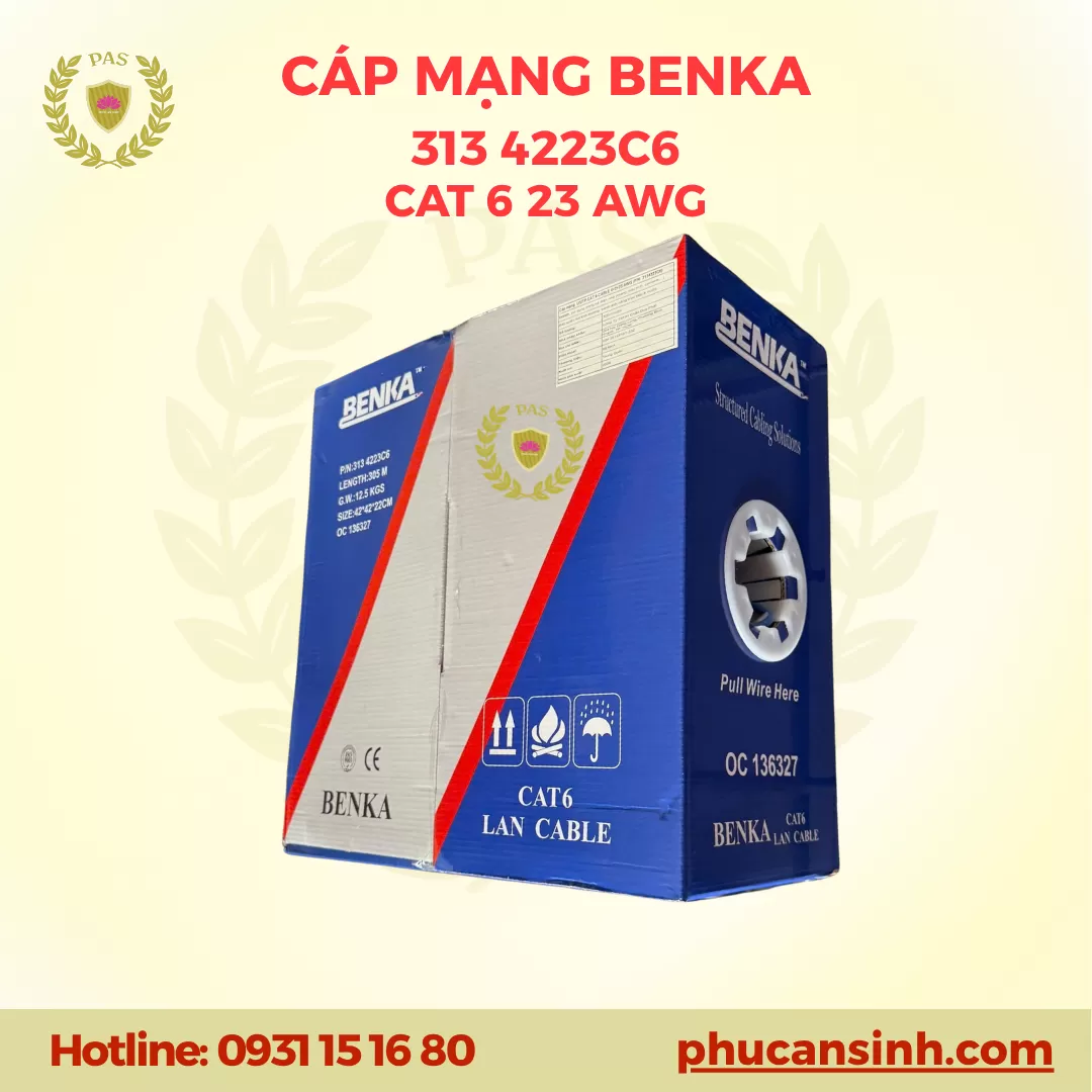 Cáp Mạng Benka Cat6 U/UTP 4×2×23AWG 313 4223C6