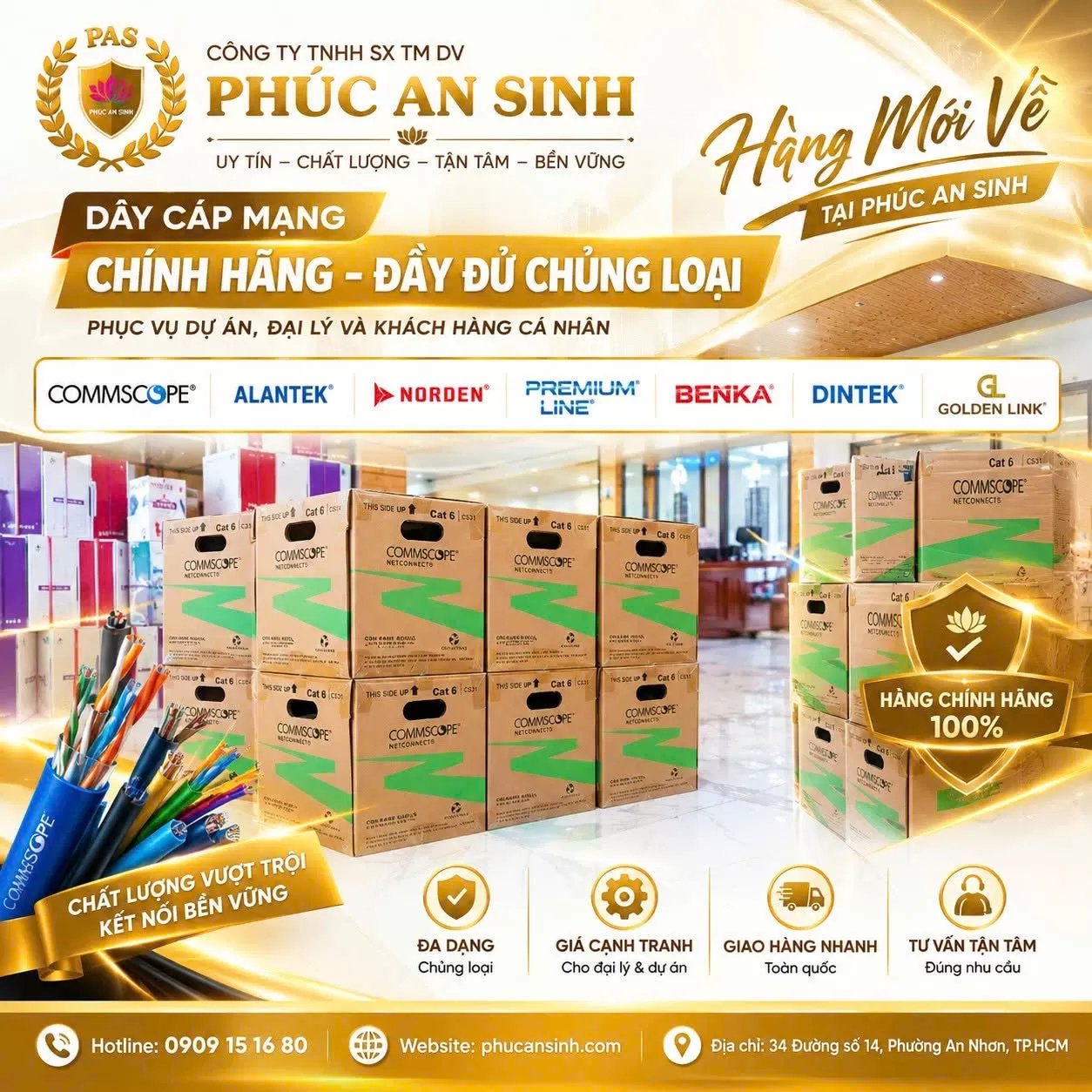 Nhà cung cấp cáp mạng Phúc An Sinh – Giải pháp hạ tầng mạng cho doanh nghiệp và công trình