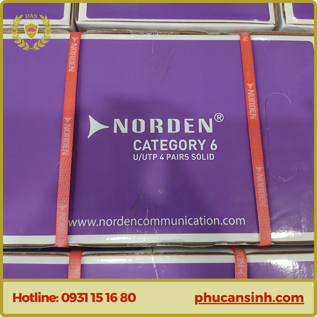 Cáp mạng Norden CAT6 UTP 24AWG 4 PAIR 120-40001104BL | E Series | Xanh Dương 