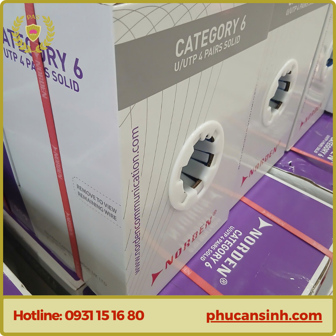 Cáp mạng Norden CAT6 UTP 24AWG 4 PAIR 120-40001104BL | E Series | Xanh Dương 