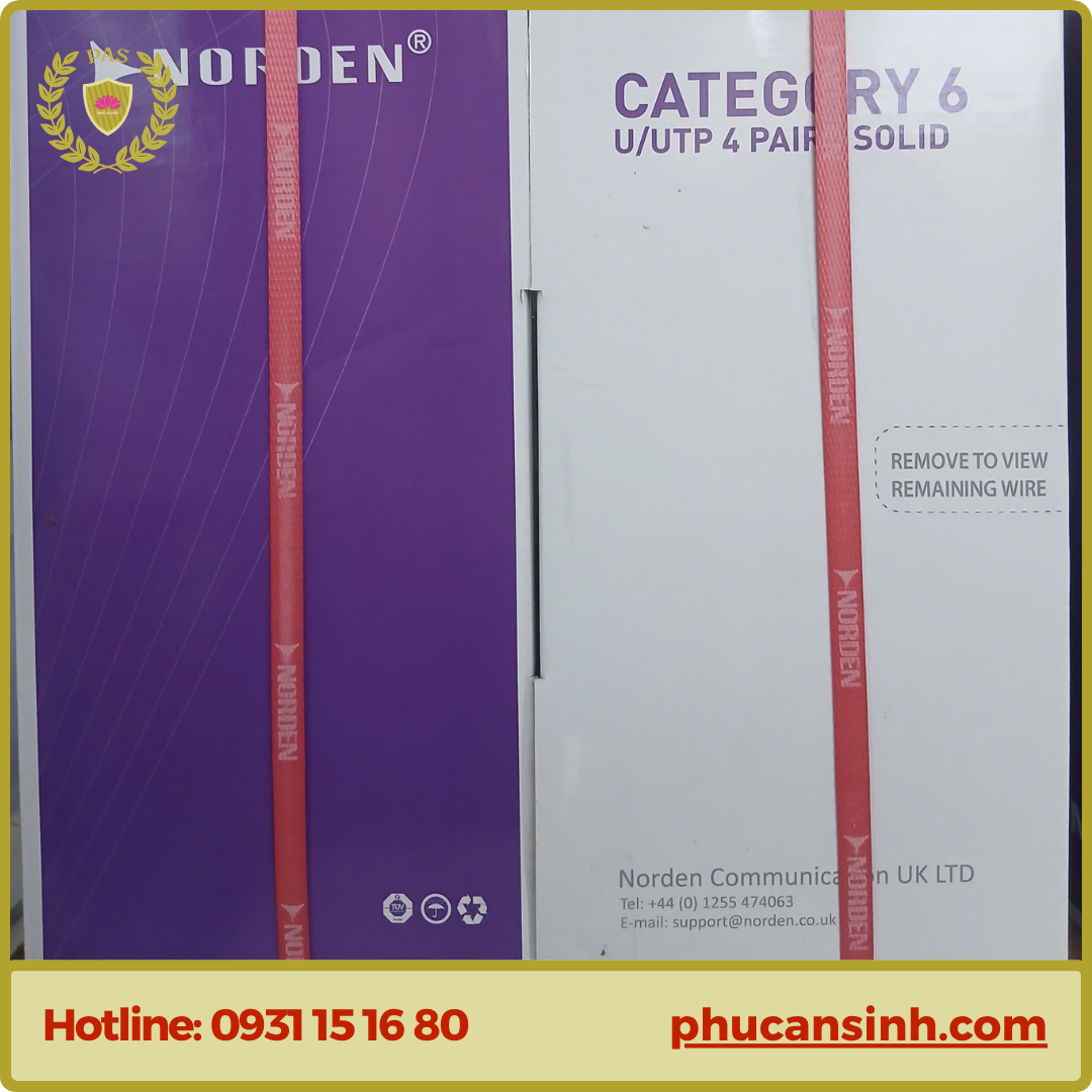 Cáp mạng Norden CAT6 UTP 24AWG 4 PAIR 120-40001104BL | E Series | Xanh Dương 