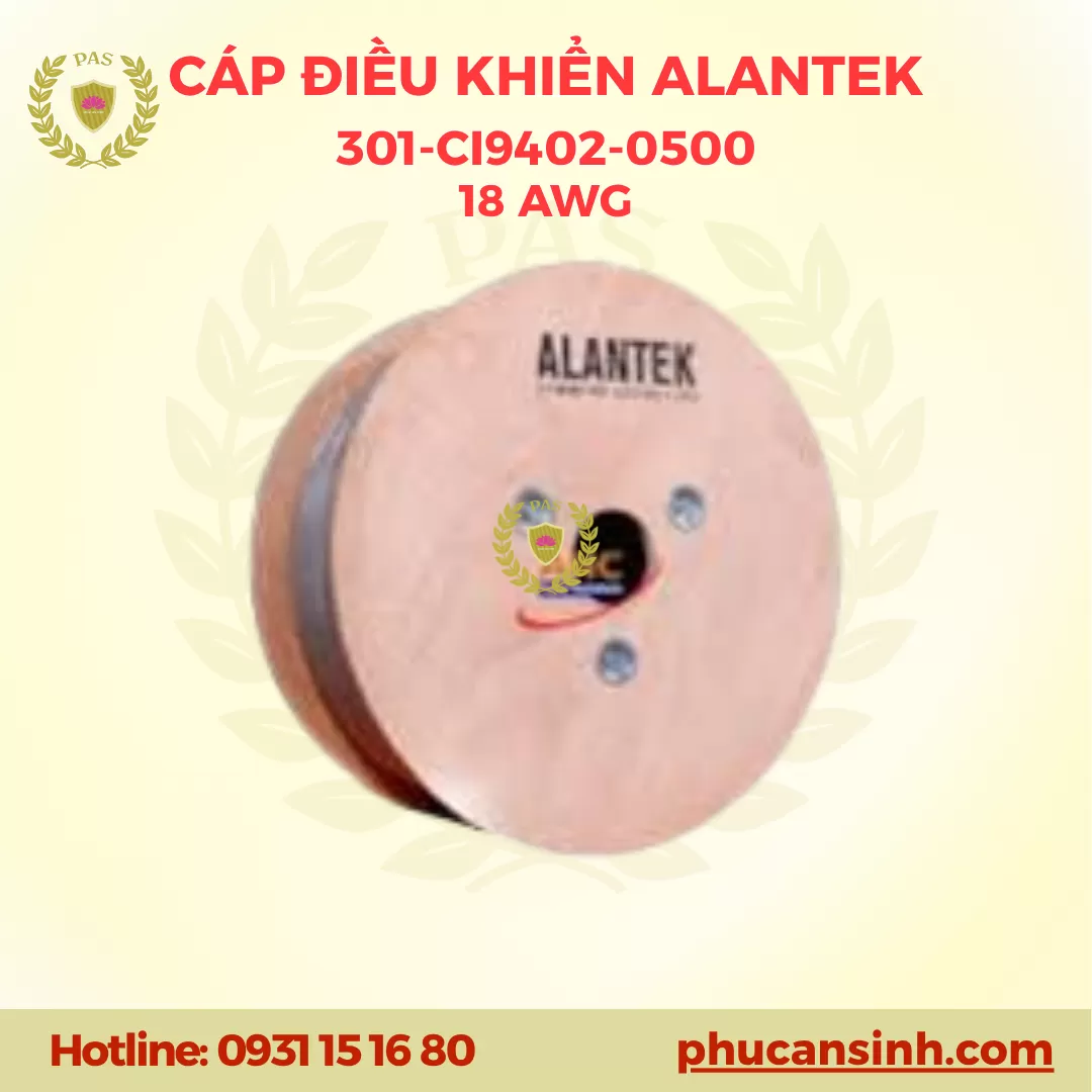 Cáp điều khiển 2 cặp 18 AWG chống nhiễu Alantek 301-CI9402-0500
