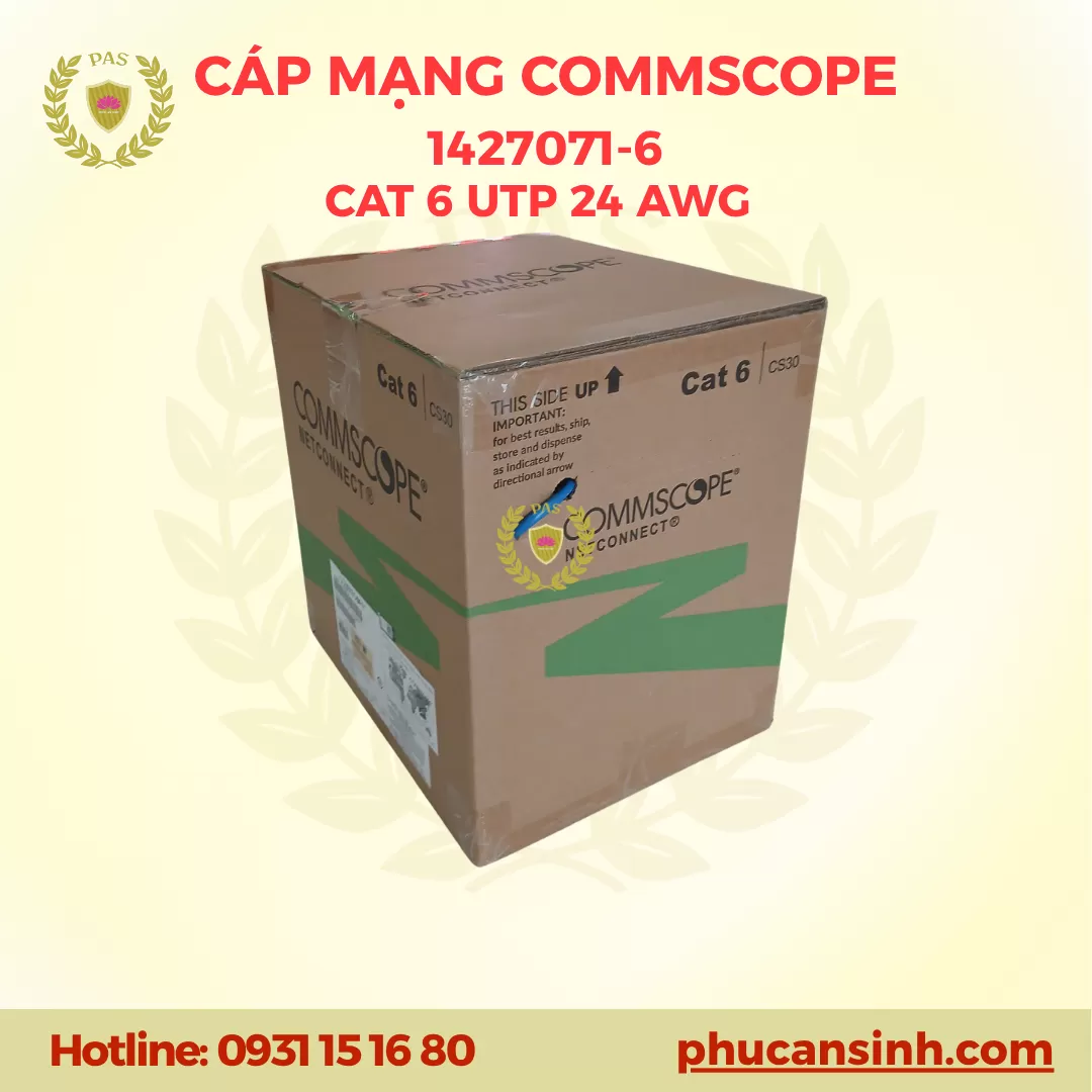 Cáp mạng COMMSCOPE CAT6 UTP 24AWG 1427071-6 305M Chính Hãng