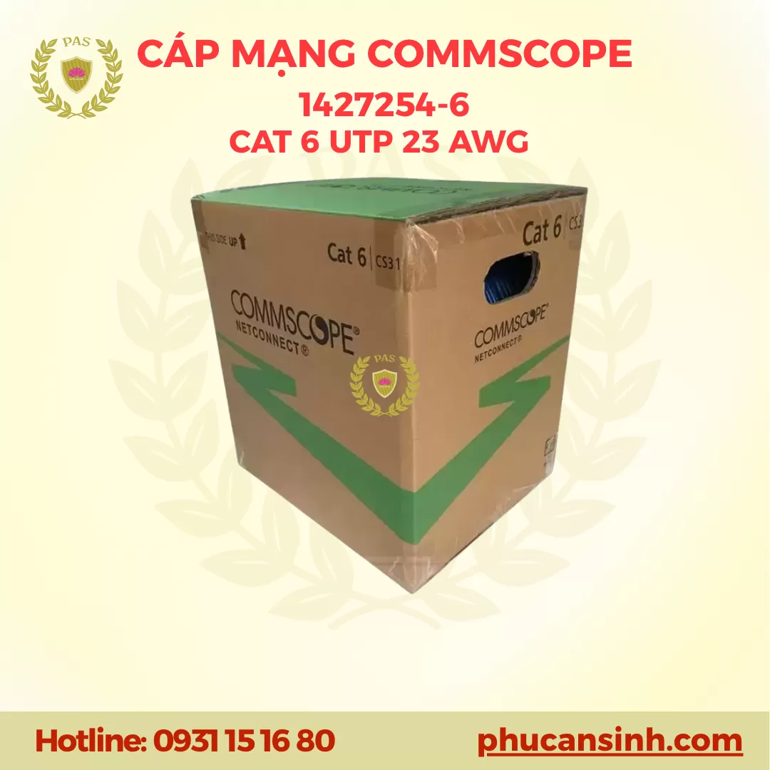 Cáp mạng COMMSCOPE CAT6 UTP 23AWG 1427254-6 305M Chính Hãng