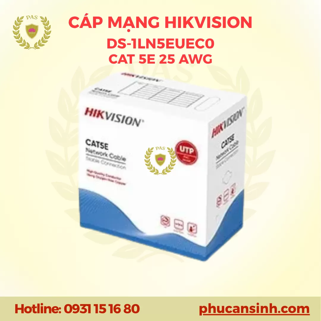 Cáp mạng Cat5e U/UTP 25AWG Hikvision DS-1LN5EUEC0