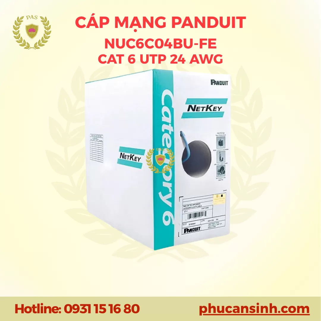 Cáp mạng máy vi tính Cat6 U/UTP 24AWG Panduit NUC6C04BU-FE