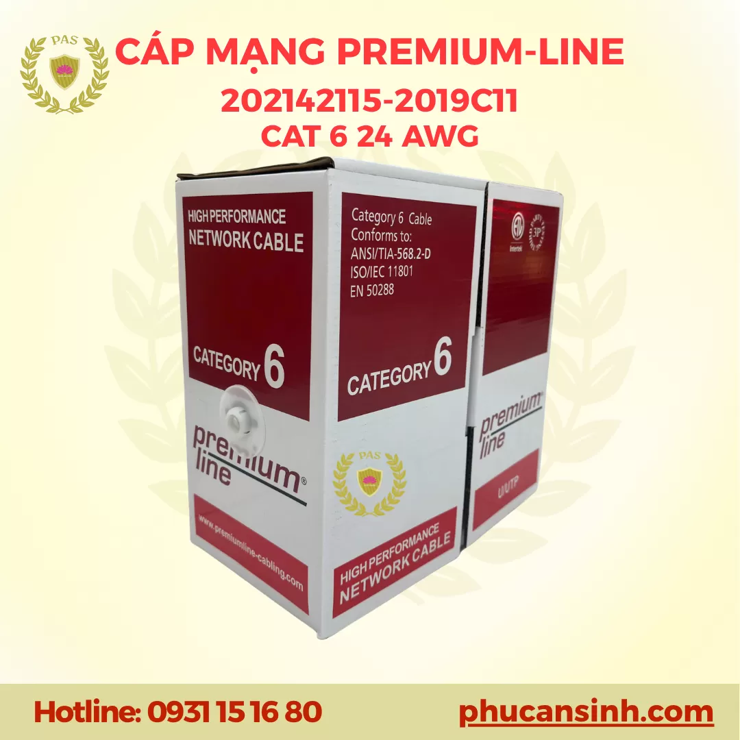 Cáp mạng CAT6 U/UTP 24AWG PREMIUM-LINE 202142115-2019C11