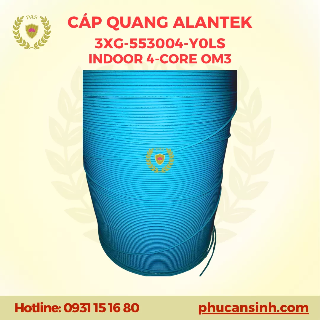 Cáp quang đa mode Indoor 4-core OM3 Alantek 3XG-553004-Y0LS