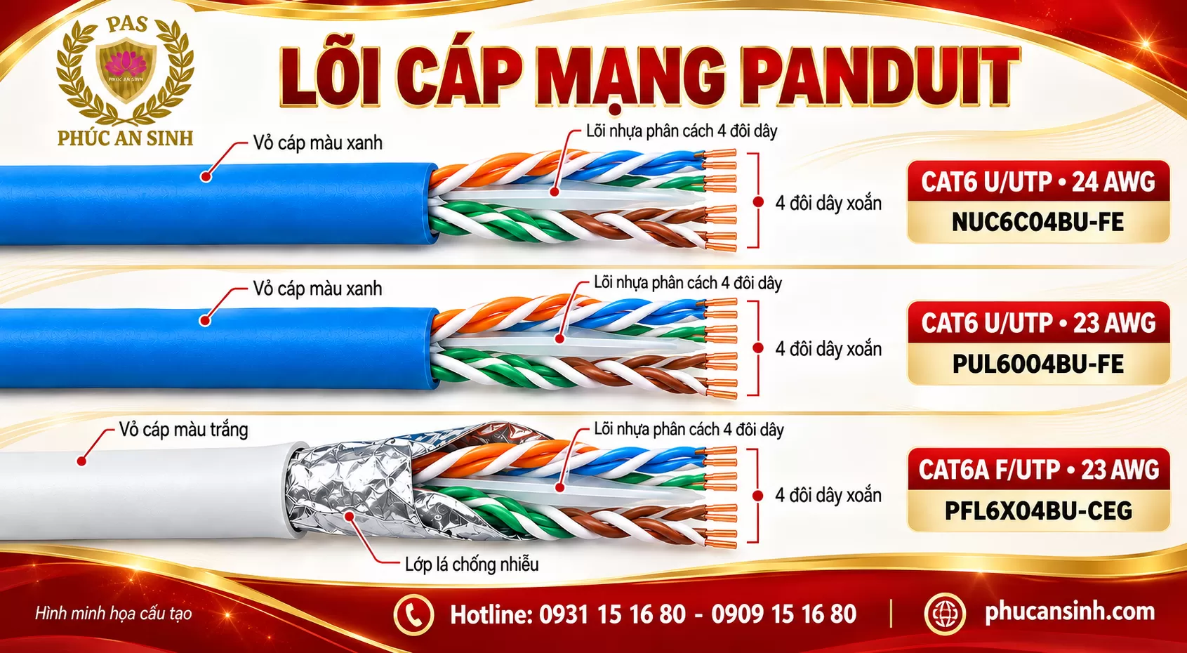 Thông Số Kỹ Thuật Cáp Mạng Panduit Cat6 – Cấu Tạo, Tiêu Chuẩn Và Ứng Dụng