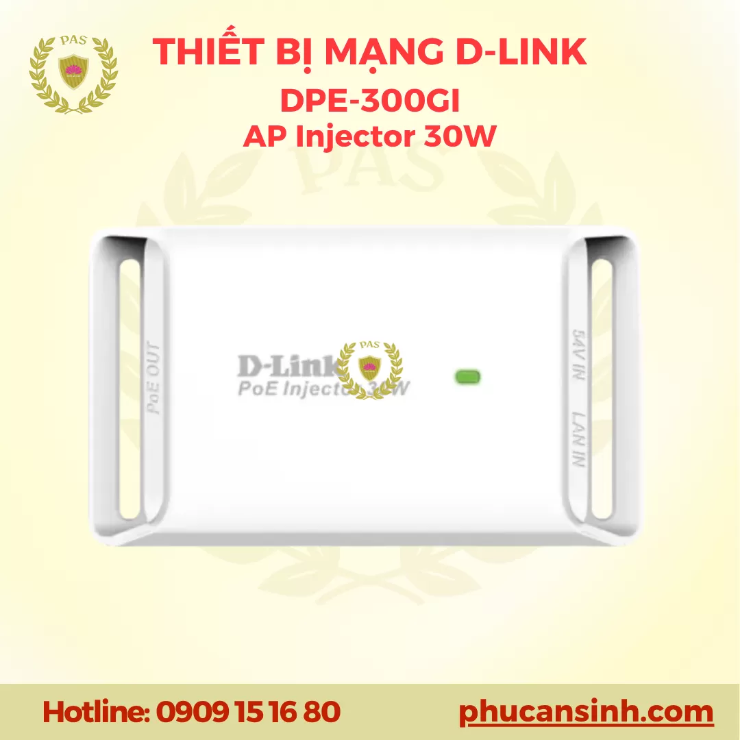 Bộ cấp nguồn Access Point 1 cổng PoE+ Gigabit D-Link DPE-300GI