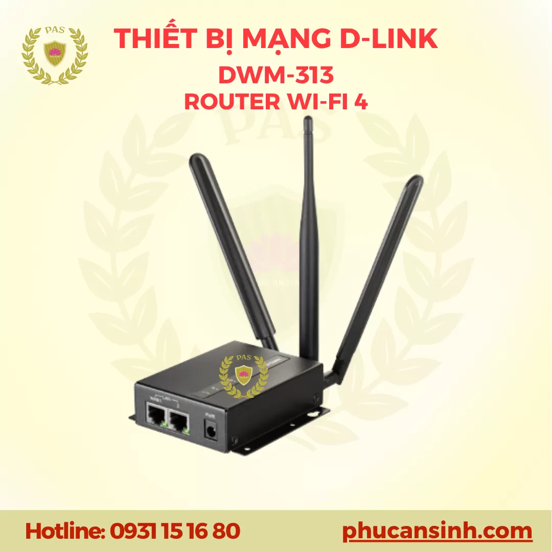 Router di động công nghiệp VPN Wi-Fi Dual-SIM 4G LTE D-Link DWM-313