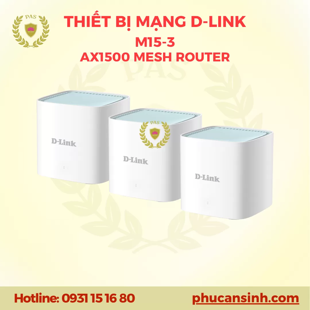D-Link EAGLE PRO AI M15-3 AX1500 (bộ 3 thiết bị - 3 Pack)