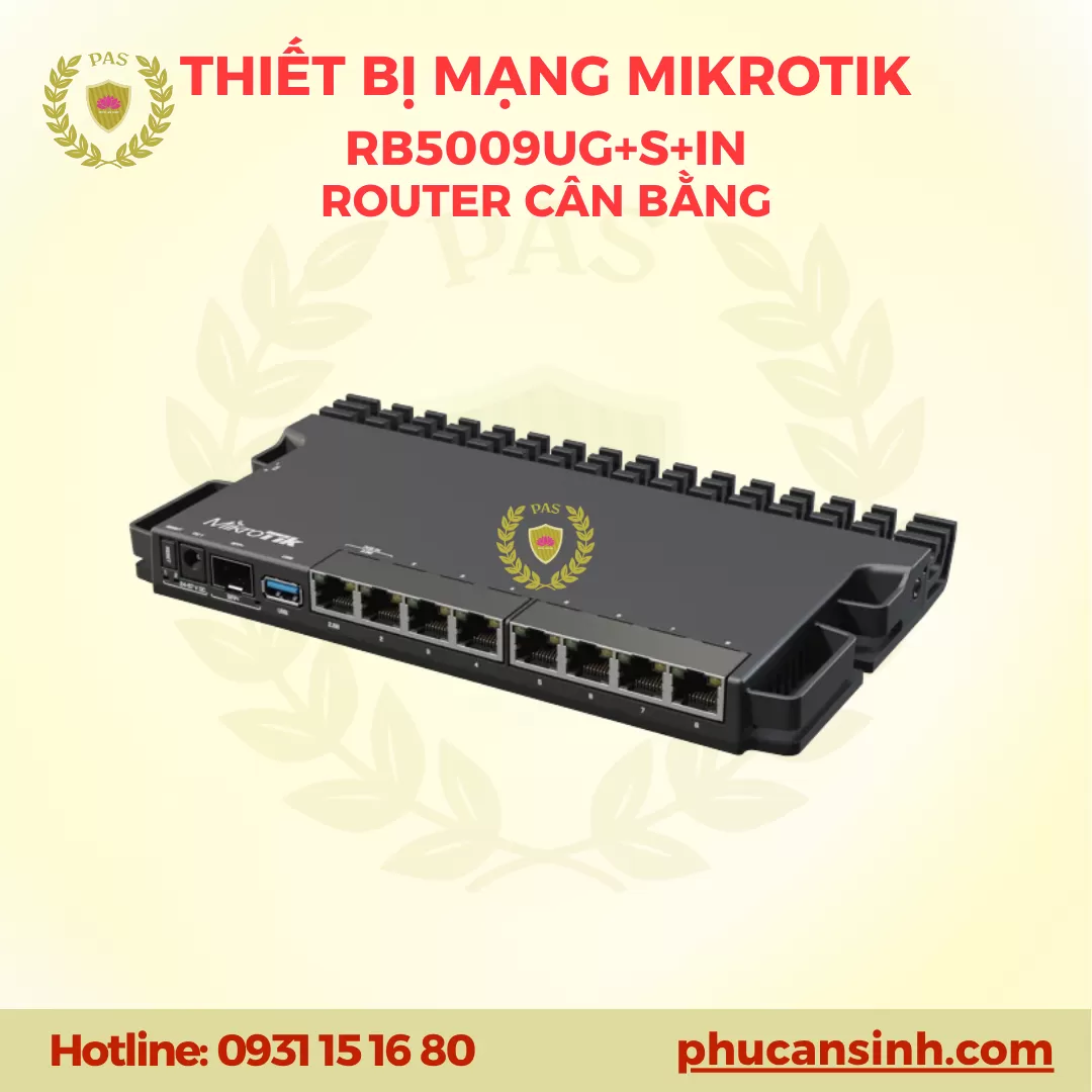 Router cân bằng tải Gigabit Ethernet SFP+ 10 Gbps MikroTik RB5009UG+S+IN