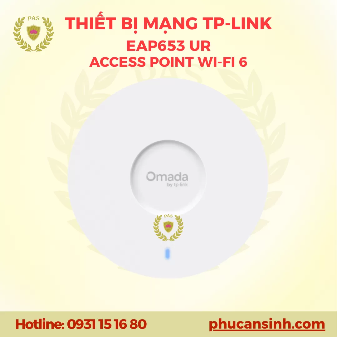 Access Point Wi-Fi 6 AX3000 Ultra-Range gắn trần TP-Link Omada EAP653 UR