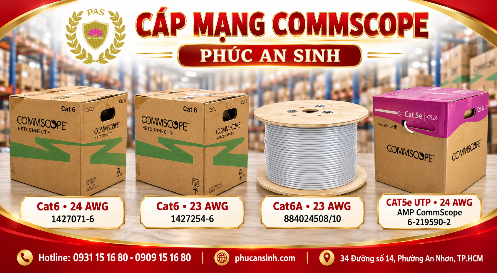 Cáp Commscope thông dụng PoE