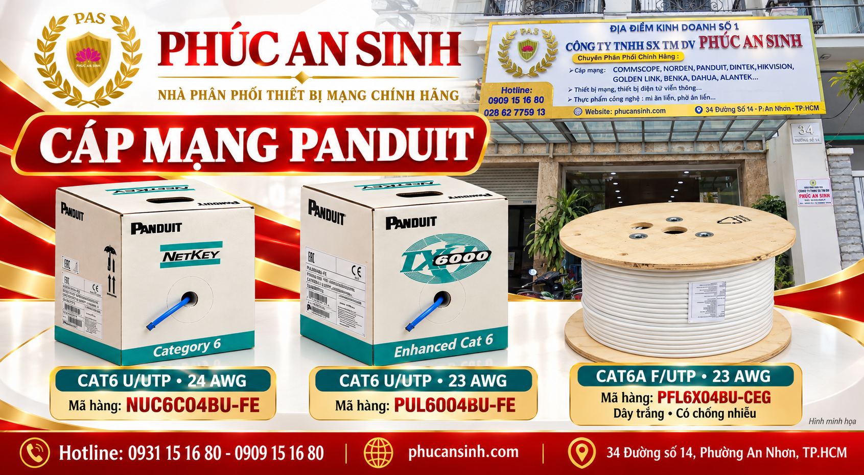 Phúc An Sinh có bán cáp Panduit chính hãng 