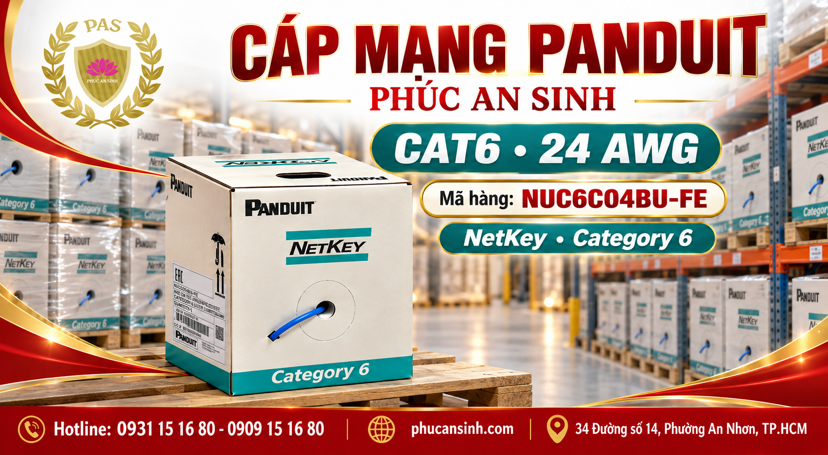 Cáp Panduit chính hãng tại Phúc An Sinh 